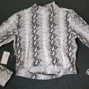 Belle Tweed Snakeskin Cutout Top